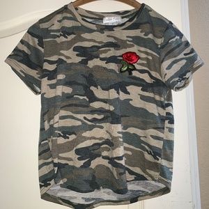 White Fawn Camo Crop Top